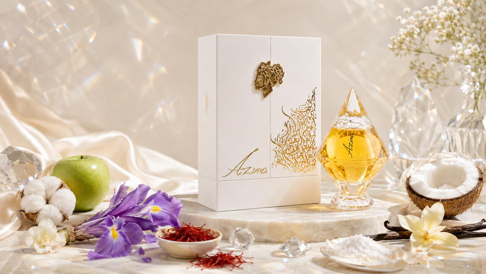 زجاجة عطر الماس ومكوّناته العطرية